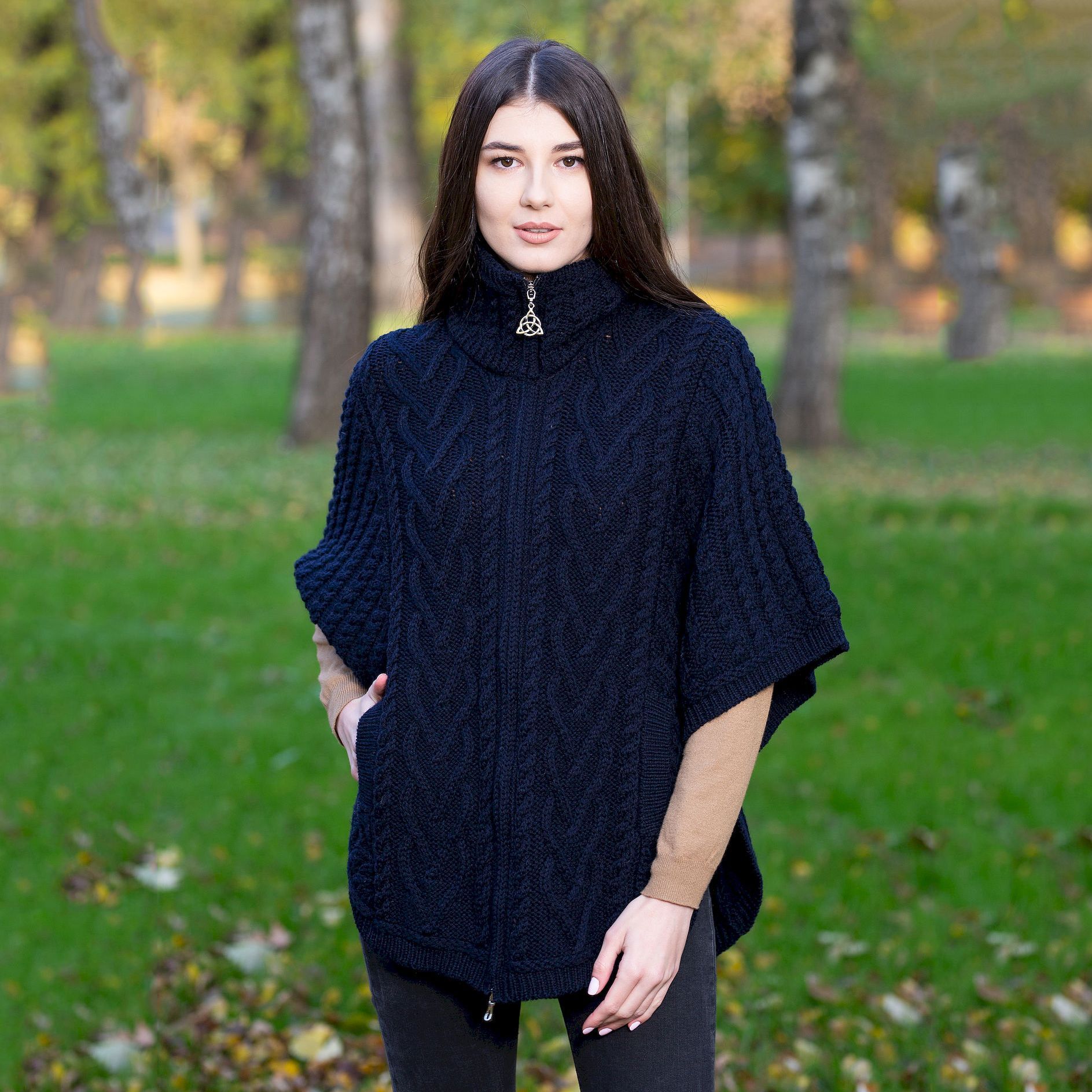 Black poncho jacket top